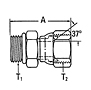 2266 SAE O-Ring Boss to 37º Flare Swivel